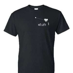 Uni-Sex Black Astrology Tee Aries March to April